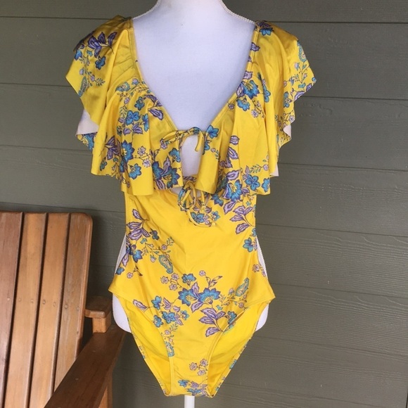 Sam Edelman Floral Ruffle One Piece Swimsuit - Picture 2 of 11
